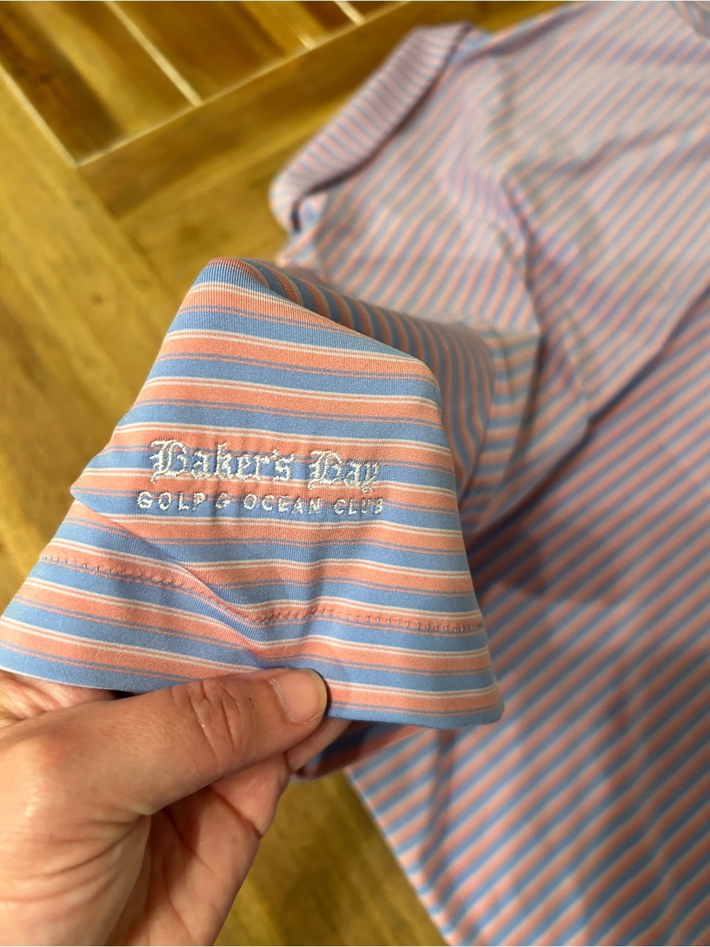 Peter Millar Men's Pink Stripe Performance Polo. XXL. - Picture 9 of 9
